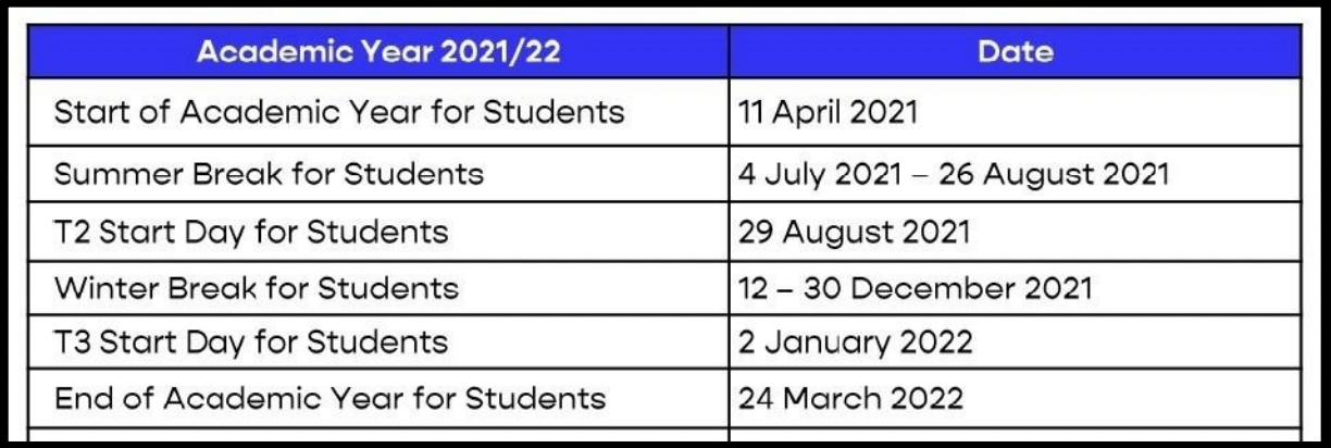 Academic Calendar | St. Josephs School.